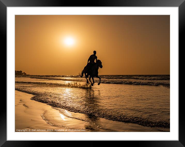 sunset on  Kotu beach The Gambia , Africa Framed Mounted Print by Gail Johnson