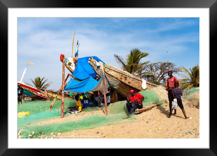 Tanjil Fishing village The Gambia  Framed Mounted Print by Gail Johnson