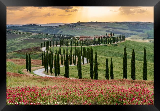 Views travelling around Tuscany, Italy  Framed Print by Gail Johnson