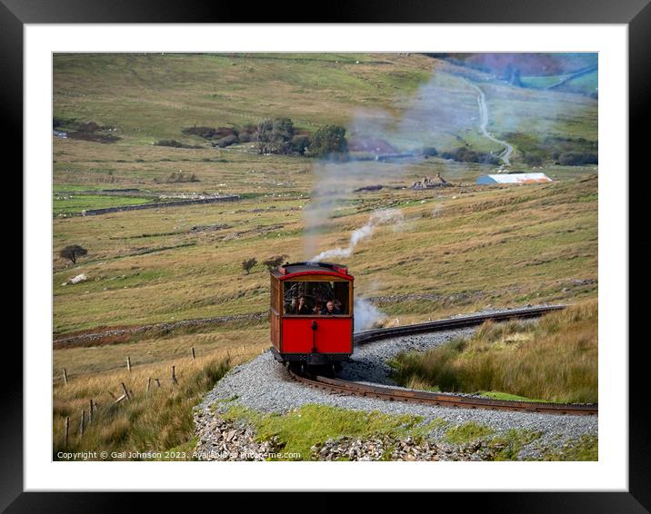 Views around Snowdon with trains running up to the summit  Framed Mounted Print by Gail Johnson