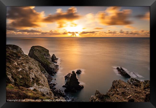 Sunset over the sea on the Island of Angelsey , North Wales  Framed Print by Gail Johnson