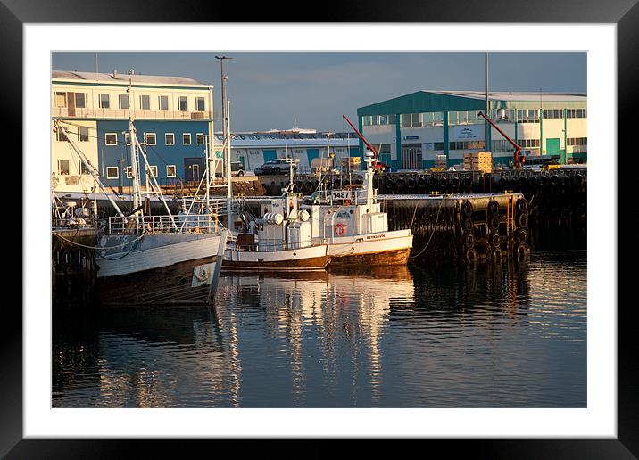 Reykjavik small harbour Framed Mounted Print by Gail Johnson