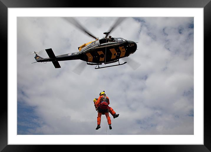 Griffin search and rescue helicopter Framed Mounted Print by Gail Johnson