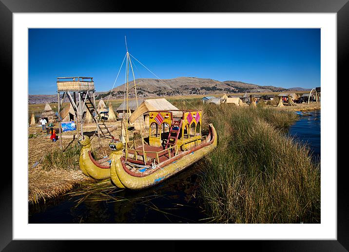 The floating Islands of lake Titikaka Puno Peru So Framed Mounted Print by Gail Johnson