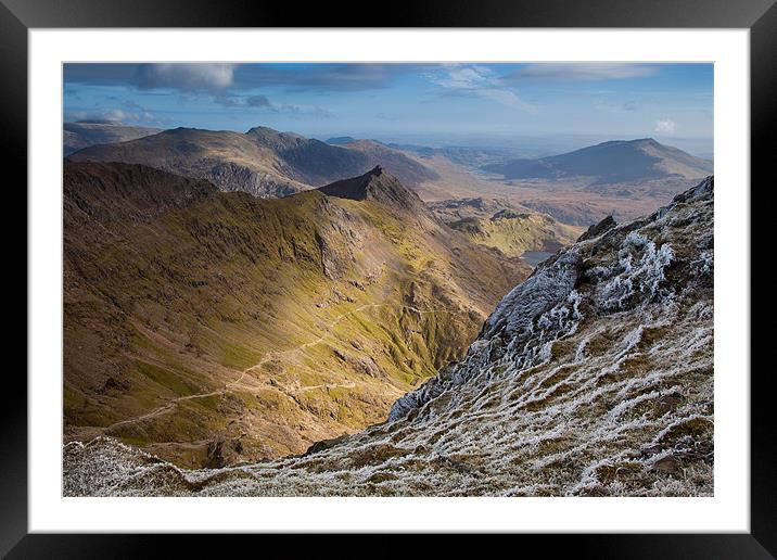 View down the Pyg and Miners Track Framed Mounted Print by Gail Johnson