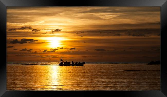 Trearddur Bay Sunset Framed Print by Gail Johnson