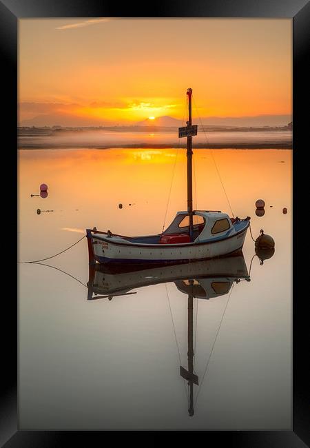 Boats in the sunrise Framed Print by Gail Johnson