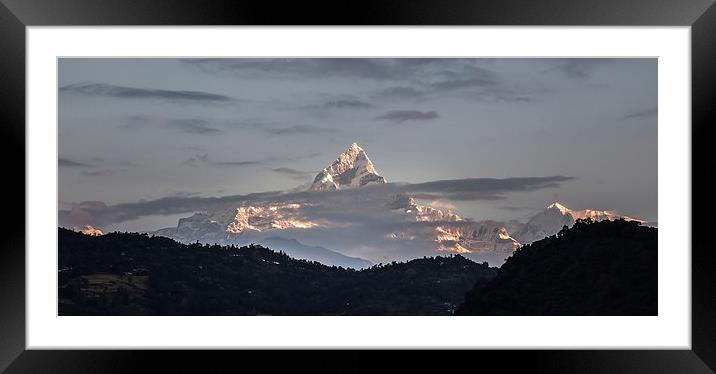 Fishtail Mountain Framed Mounted Print by Gail Johnson