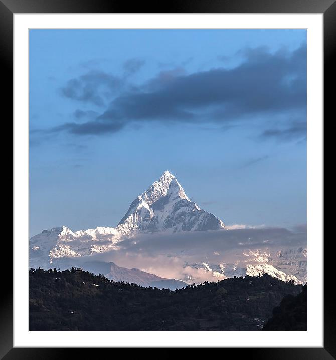 Fishtail Mountain Framed Mounted Print by Gail Johnson