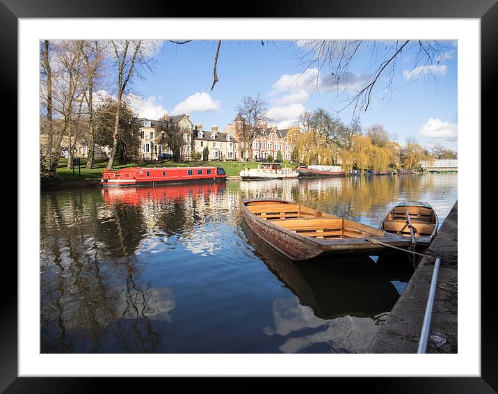Cambridge punts Framed Mounted Print by Gail Johnson