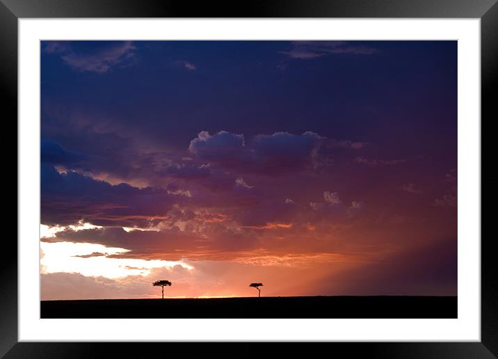Masa Mara Sunset Framed Mounted Print by Gail Johnson