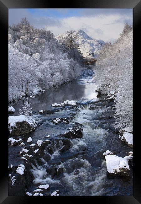 A Scottish river in winter Framed Print by Gail Johnson