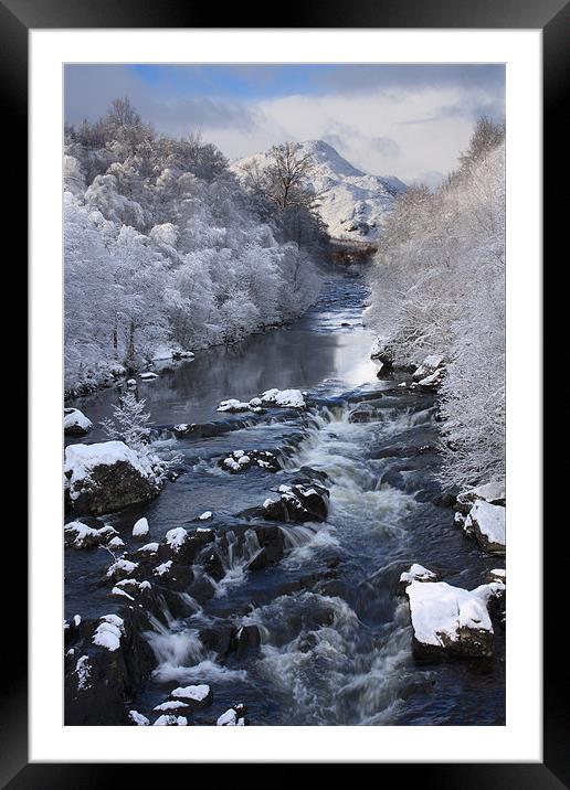 A Scottish river in winter Framed Mounted Print by Gail Johnson