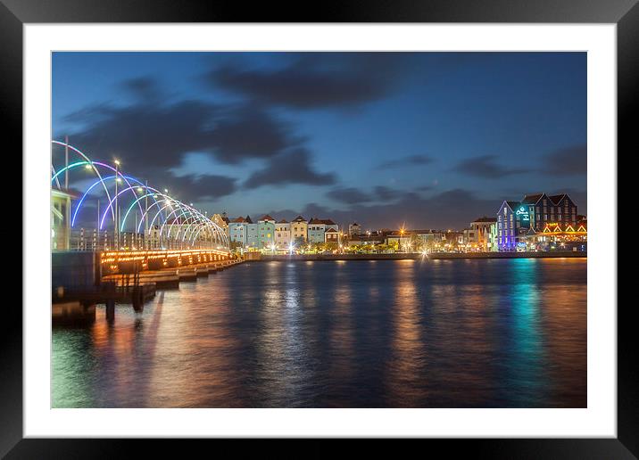  Night time in Punda Curacao Framed Mounted Print by Gail Johnson