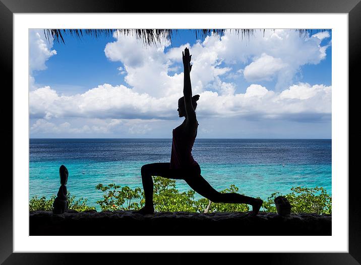 Yoga positions Framed Mounted Print by Gail Johnson