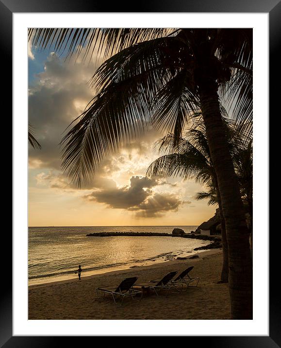 Sunset at Blue Bay Beach Framed Mounted Print by Gail Johnson