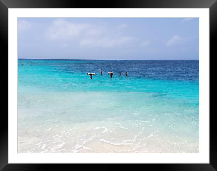 Curacao beach Framed Mounted Print by Gail Johnson