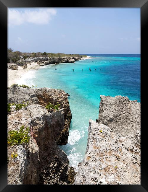 Curacao beach Framed Print by Gail Johnson