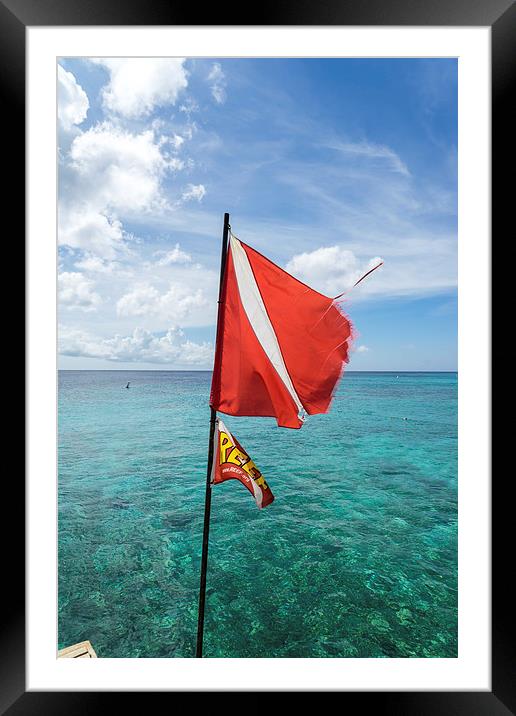Kura Hulunda dive flag Framed Mounted Print by Gail Johnson