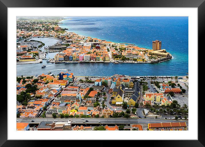 Willemstad Arieal Framed Mounted Print by Gail Johnson