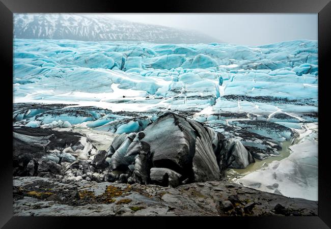 Icelandic Views - Svínafellsjökull glacier  Framed Print by Gail Johnson