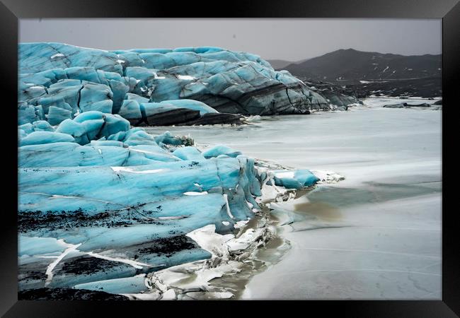 Icelandic Views - Svínafellsjökull glacier  Framed Print by Gail Johnson