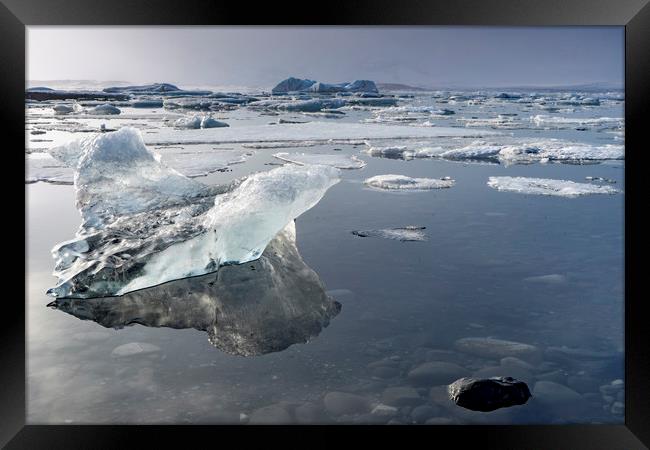 Icelandic Views Jökulsarlon glacier lagoon Framed Print by Gail Johnson