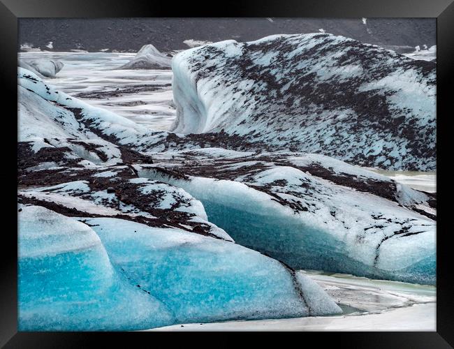 Icelandic Views - Svínafellsjökull glacier  Framed Print by Gail Johnson