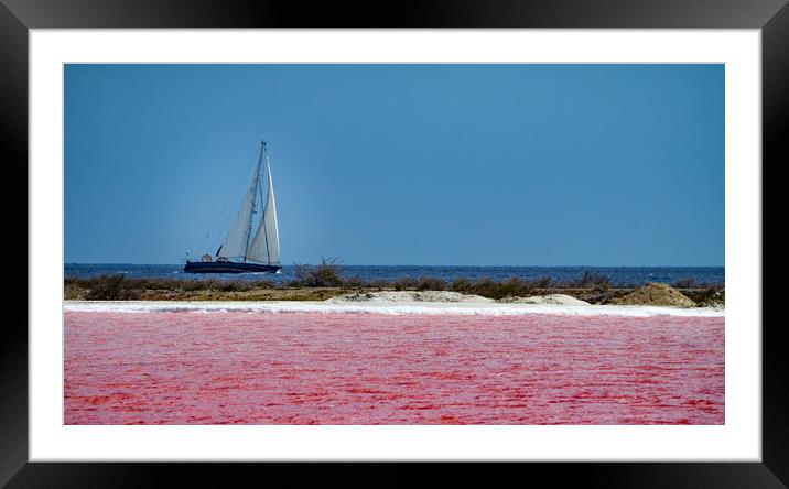 Bonaire - salt mine Framed Mounted Print by Gail Johnson