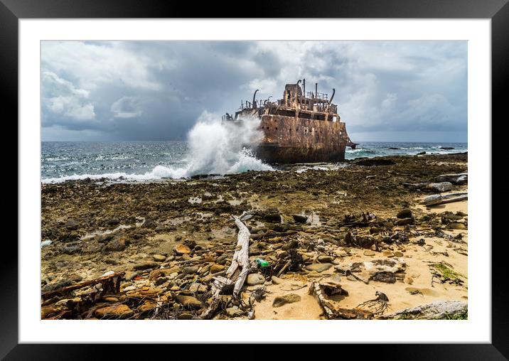Shipwreck Framed Mounted Print by Gail Johnson