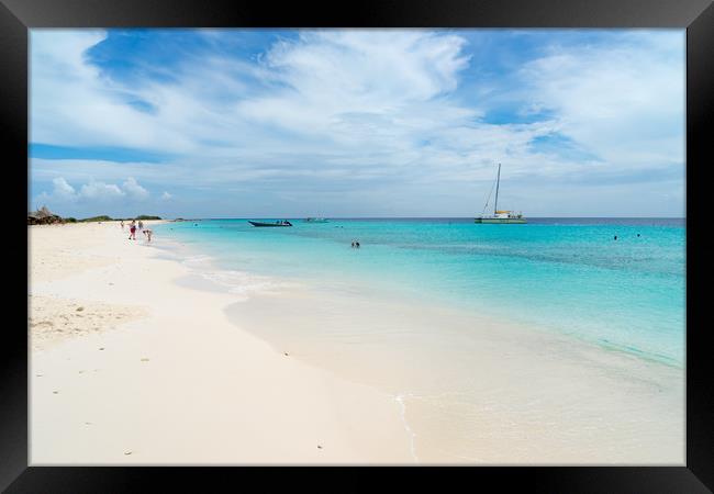 Klien Curacao Beach Views Framed Print by Gail Johnson