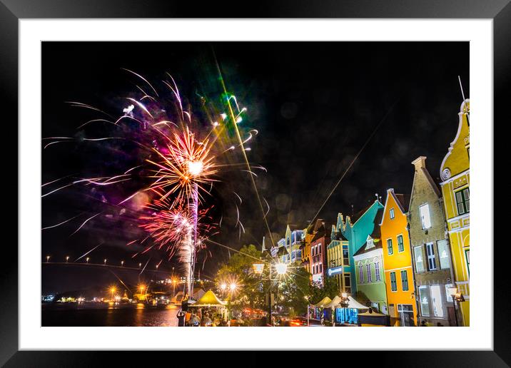   Punda Vibes evening out - Curacao Views Framed Mounted Print by Gail Johnson