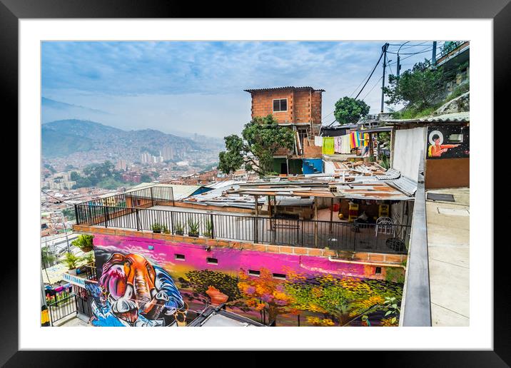 la Comuna 13 - Medellín Framed Mounted Print by Gail Johnson