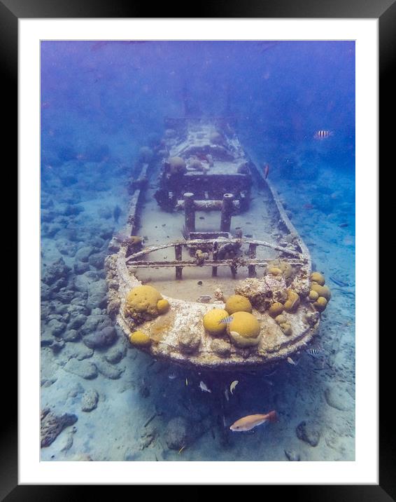  Tug Boat   Views around Curacao Framed Mounted Print by Gail Johnson