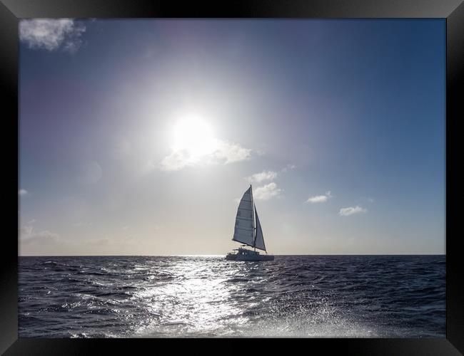 Sailing on the high seas  Curacao Views Framed Print by Gail Johnson