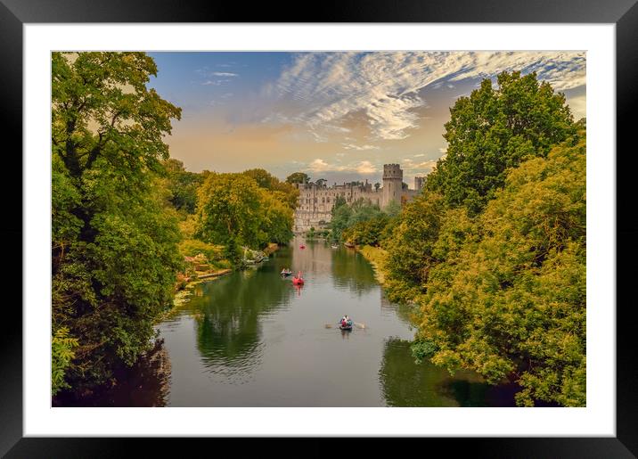 Warwick castle and town Framed Mounted Print by Gail Johnson