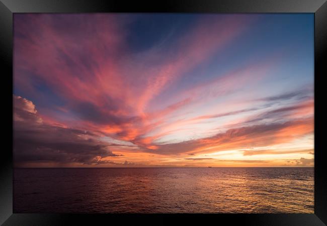 Ocean Sunset Framed Print by Gail Johnson
