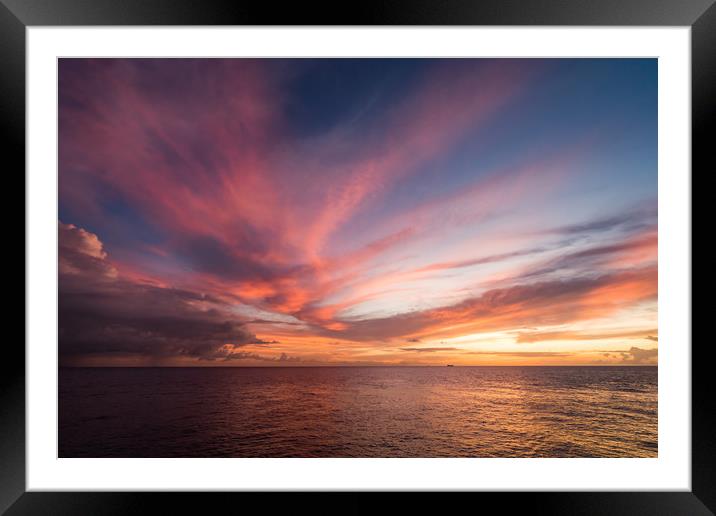 Ocean Sunset Framed Mounted Print by Gail Johnson