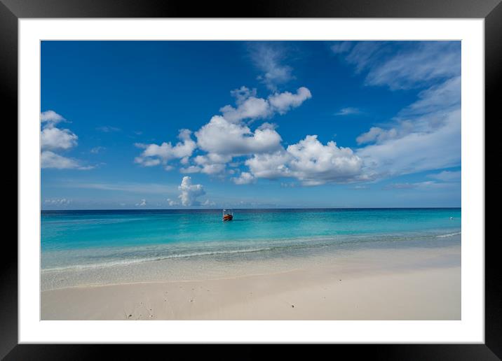 Beach Views around the small Caribbean island of C Framed Mounted Print by Gail Johnson