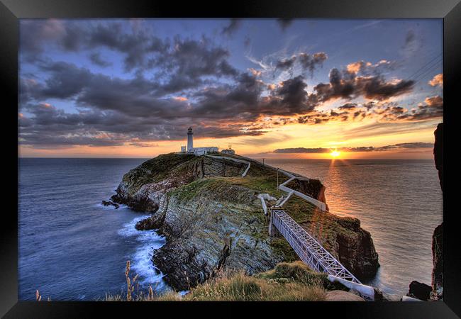South Stack Lighthouse Framed Print by Gail Johnson