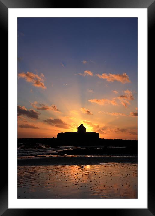 Sunset at St Cwyfan's Framed Mounted Print by Gail Johnson