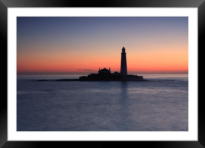 St Mary's Lighthouse Framed Mounted Print by Gail Johnson