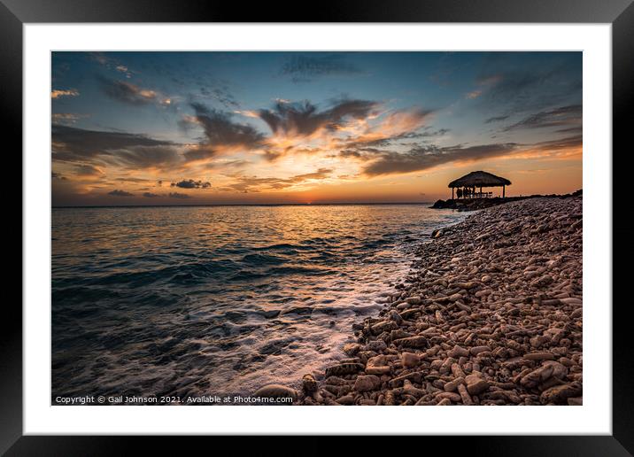   Sunset Views around the Caribbean isalnd of Curacao  Framed Mounted Print by Gail Johnson