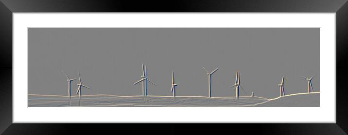 Windfarm Embossed Framed Mounted Print by Glen Allen