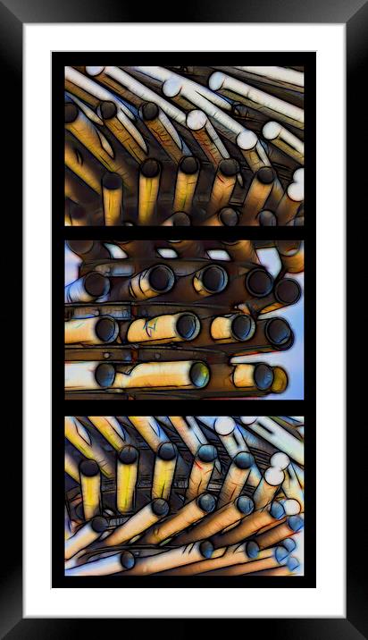 Singing Ringing Tree - Burnley Abstract Triptych Framed Mounted Print by Glen Allen