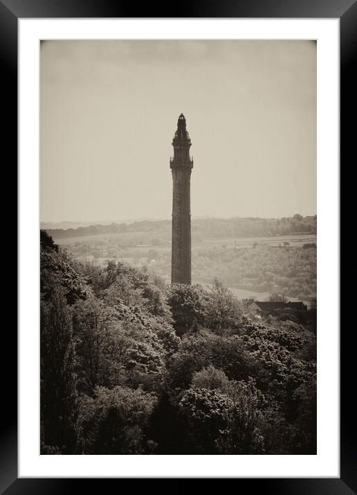 Wainhouse Tower as seen from Warley Town - Vintage Framed Mounted Print by Glen Allen