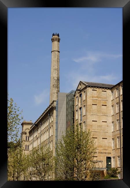 Dean Clough and the Victoria Mill Chimney  Framed Print by Glen Allen