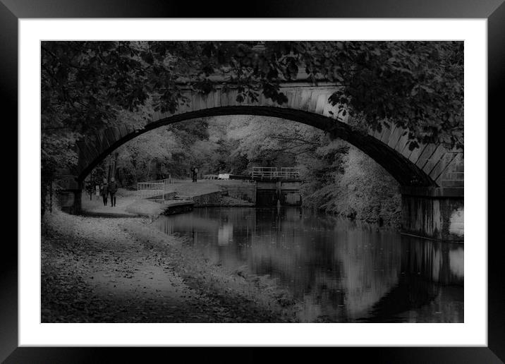 A Walk Along the Towpath Mono Framed Mounted Print by Glen Allen