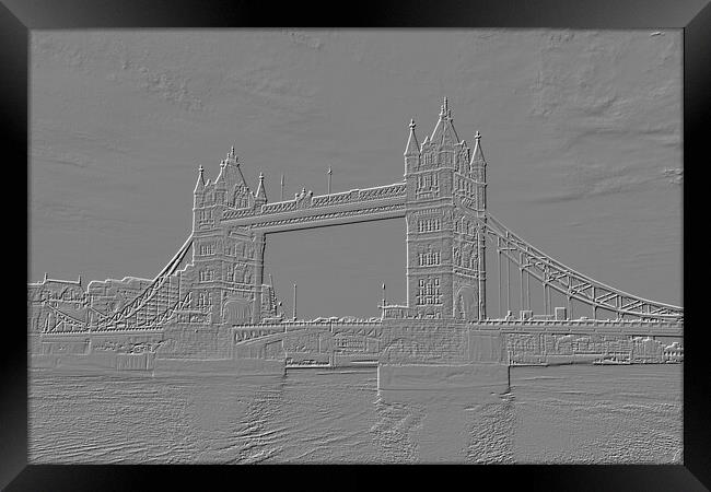 Tower Bridge - Embossed Framed Print by Glen Allen