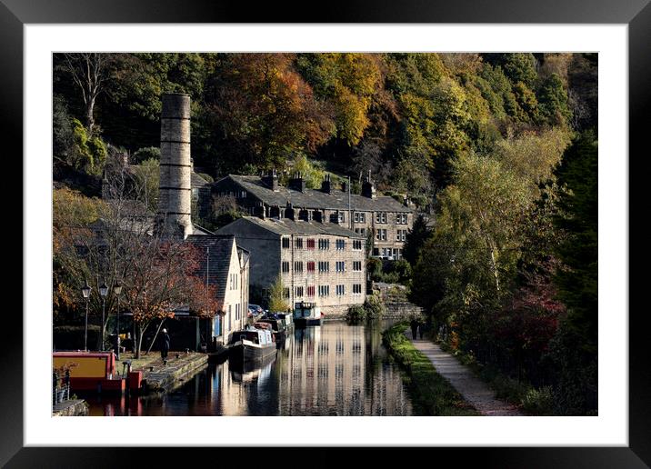 Rochdale Canal Hebden Bridge - Autumn Framed Mounted Print by Glen Allen